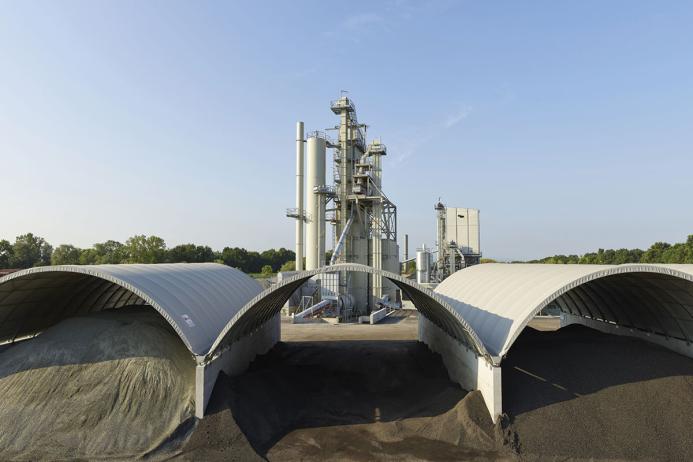 Dry storage of virgin and reclaimed materials saves a large amount of fuel and, therefore, CO2 during drying and heating