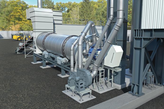 The Benninghoven REVOC system reduces a large part of the total carbon emissions, achieving a higher recycling rate and allowing for more sustainable asphalt production