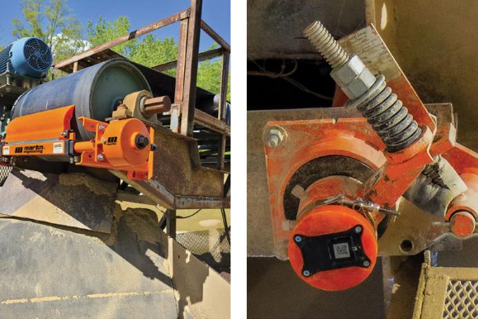 Left: Rotary Twist tensioner on a primary cleaner; Right: N2 position indicator on a spring tensioner