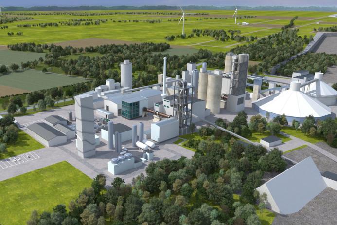 3D visualization of the completed GeZero installation at the Geseke plant (Photo: Heidelberg Materials)