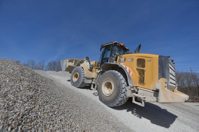 The latest Cat 966 XE wheel loader is equipped with technology to reduce fuel use and monitor efficiency 