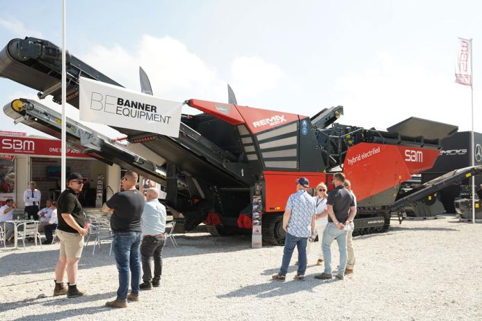 The 80-tonne, track-mounted Remax 600 hybrid electric impact crusher from SBM Mineral Processing