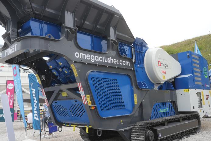 The dual-power Omega J1065T tracked jaw crusher
