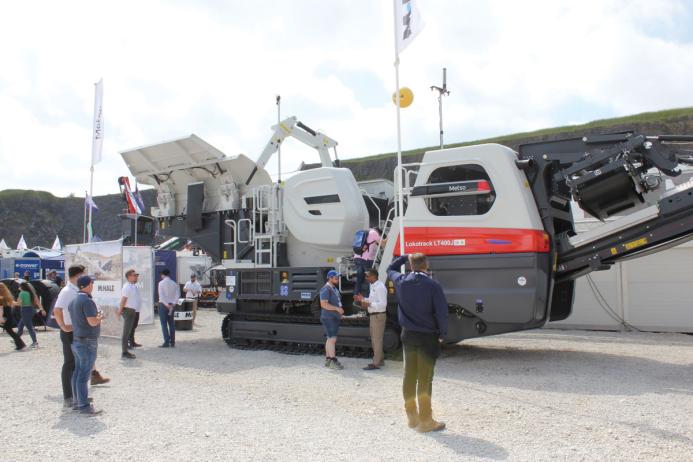 The 68-tonne hybrid diesel-electric Lokotrack LT400J mobile jaw crusher