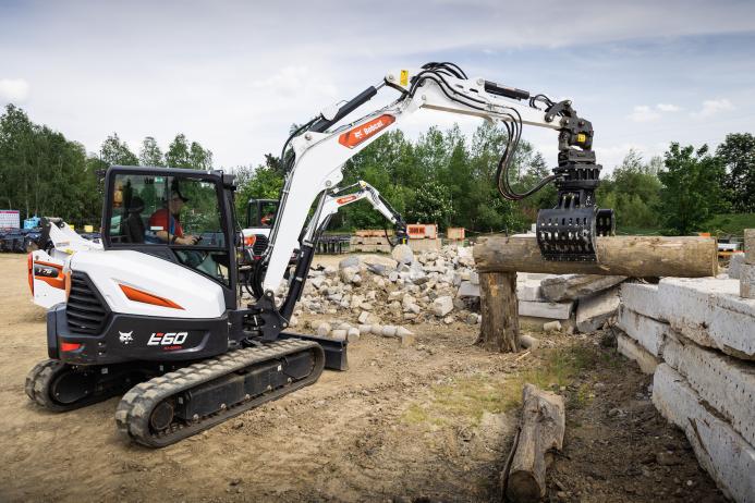 Bobcat E60 compact excavator in operation 