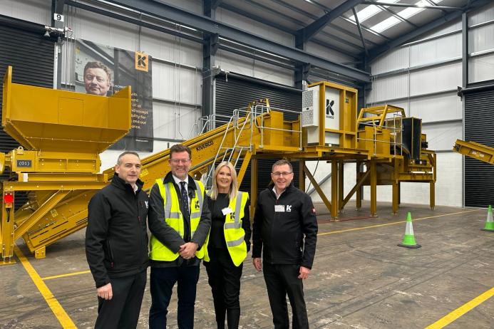 L-R: Aiden McKiver, founder of Kiverco; Glen McMahon, head of technology and advanced manufacturing at Department of Business and Trade; Elizabeth McCrory, senior export finance manager at UK Export Finance; and Gabriel O’Keefe, Kiverco regional manager