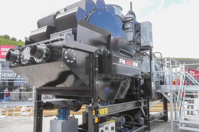 The Terex FM 120 BW is a classification plant that removes silts, slimes and clays from sand to produce up to two commercial products