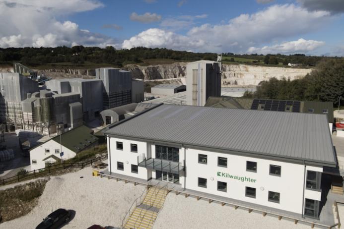 Kilwaughter Minerals Ltd’s limestone quarry and headquarters in Larne, Northern Ireland