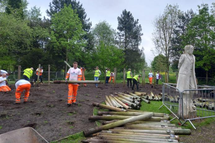 Twenty-three volunteers from Aggregate Industries spent 92 hours at the National Memorial Arboretum, contributing to the renovation of the Shot at Dawn Memorial