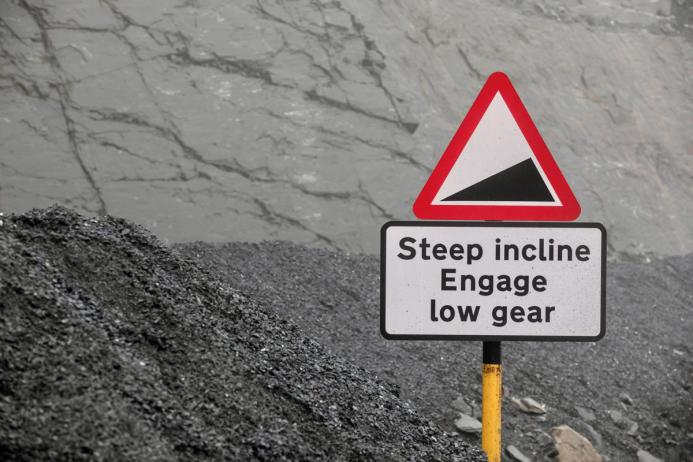 Steep incline sign