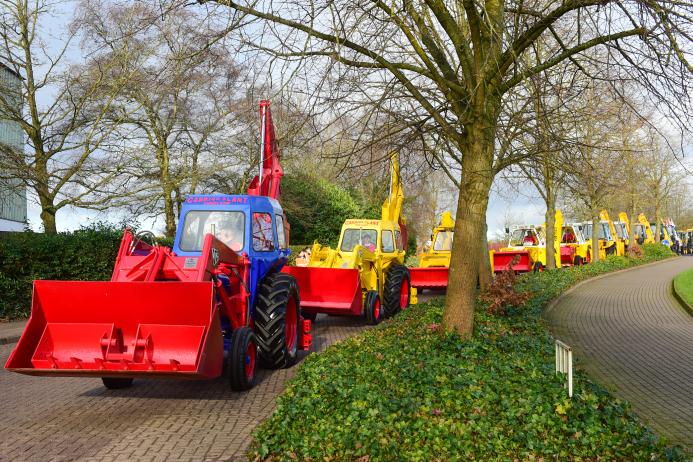 Cavalcade of JCB backhoe loaders from down the ages