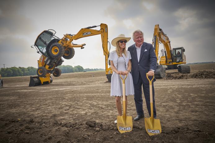 Lord Bamford with his daughter Alice at last year’s ground-breaking ceremony in San Antonio, Texas