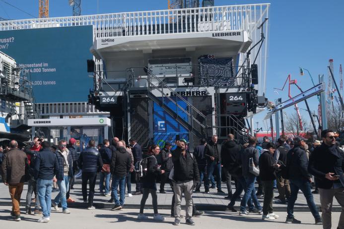 Huge crowds flocked to see the Liebherr battery-electric, autonomous T 264 E mining truck