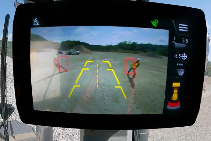 Targeting collision potentials that emerge from behind the loader, the Collision Warning System leverages both smart camera and radar technology to give audible and visual alerts to help operators see, mitigate, and manage hazards that might otherwise go unnoticed