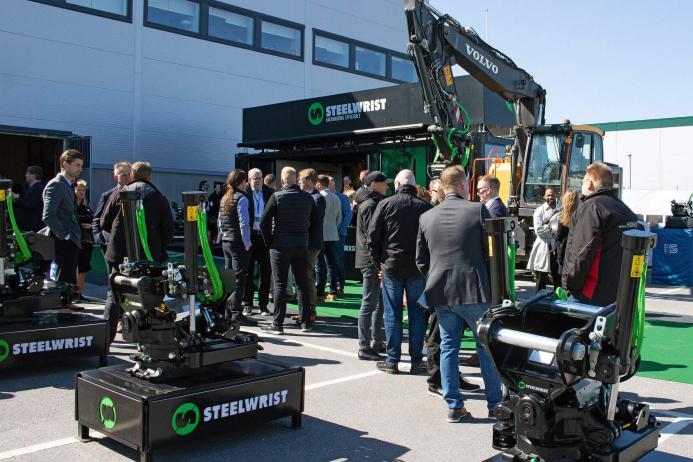 Steelwrist celebrating their first 20 years in business at their Rosersberg headquarters in Sweden 