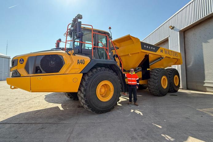 Huw Richards, group chief operating officer, with one of Walters’ new Volvo A40 articulated haulers