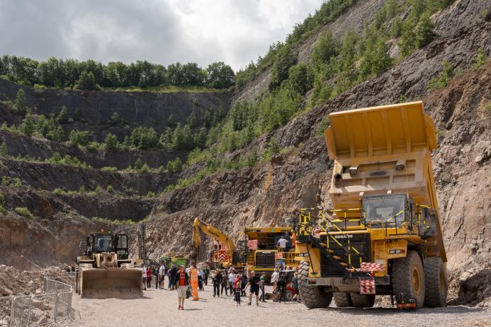 Visitors enjoyed bus tours to the quarry floor where they could view the machinery used on site