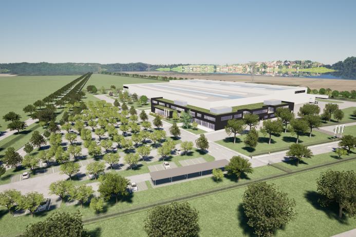 View of the future Liebherr driver’s cab assembly site at Nambsheim