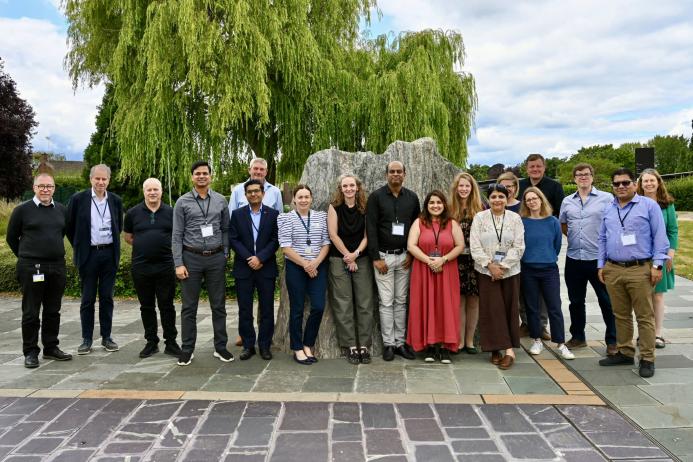 Indian delegates and BGS staff outside BGS’s headquarters in Keyworth, Nottinghamshire. Photo: BGS © UKRI