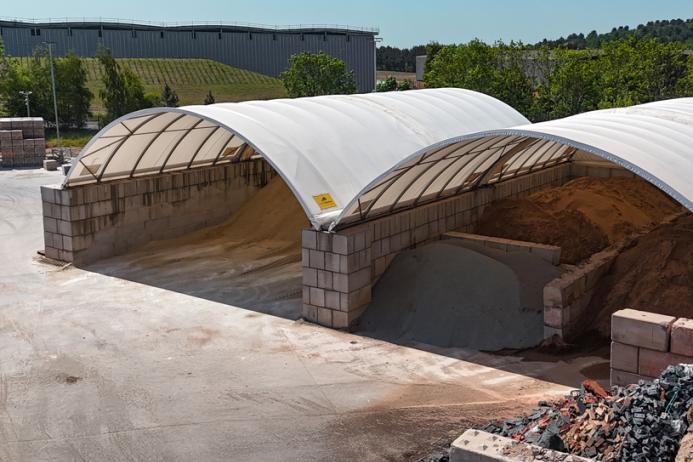 Persimmon Brick’s Zappshelter setup at their site in Doncaster