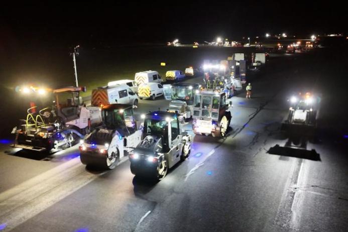 Up to 80 pieces of plant and vehicles were on site each night