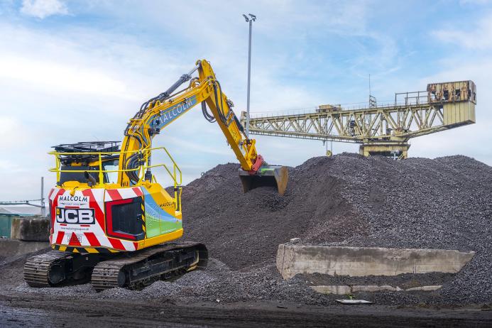 One of Malcolm Construction’s new JCB 145XR tracked excavators in operation 