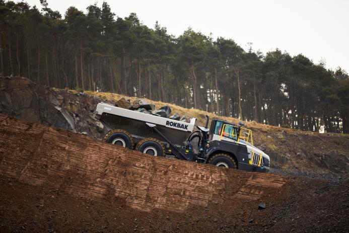 Rokbak RA40 articulated dumptruck in action