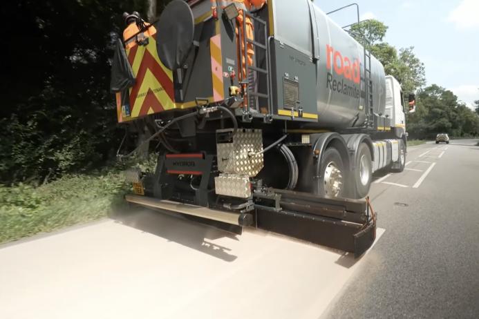 Roadtechs treated and extended the life of the A1066 using spray-applied Reclamite rejuvenation treatment