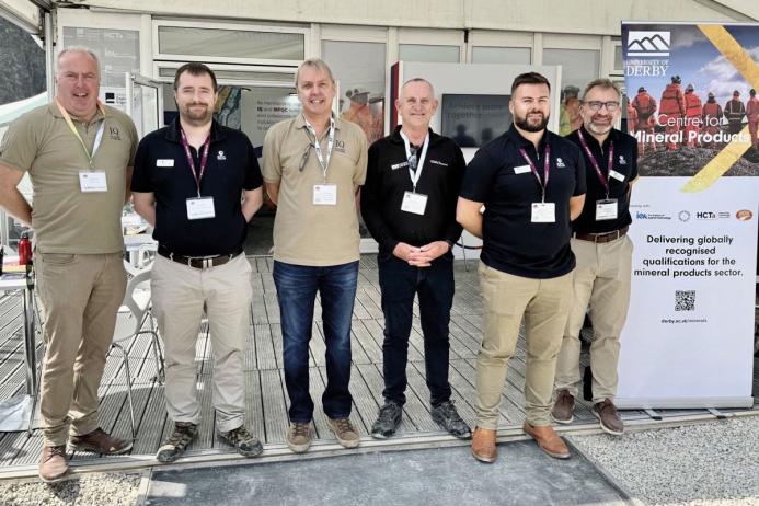 The blasting diploma team at Hillhead 2024: (L-R) James Thorne, Dr Geoff Adderley, Julian Smallshaw, Chris Rowan, Dan Richards, and Ben Williams