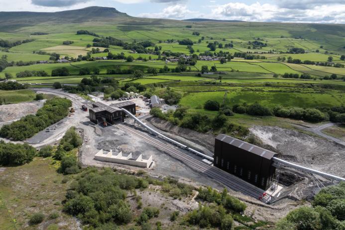 The newly reinstated rail link and terminal at Heidelberg Materials UK’s Horton Quarry