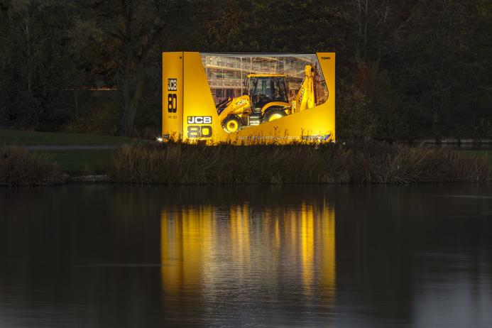 The special ‘Backhoe in a Box’ has been unveiled as part of JCB’s 80th anniversary celebrations