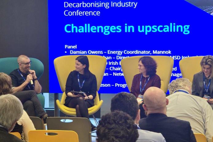 Mannok energy co-ordinator Damian Owens taking part in the SEAI Industry Decarbonisation Conference 2025 at Trinity College Dublin