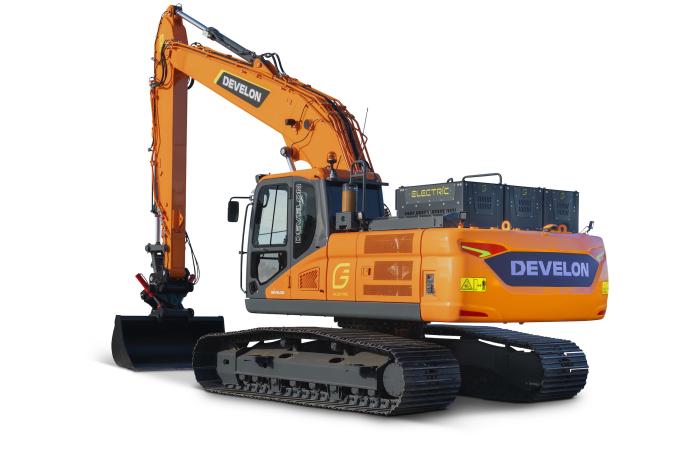 The new Develon DX250LCE-7 electric crawler excavator