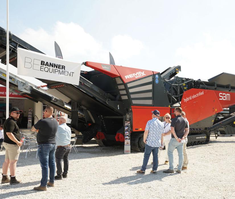 The 80-tonne, track-mounted Remax 600 hybrid electric impact crusher from SBM Mineral Processing