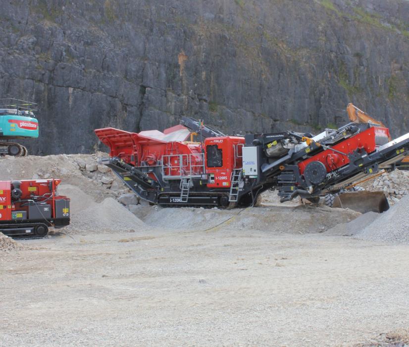 Finlay’s electric I-120RS mobile impact crusher and TG500 generator set