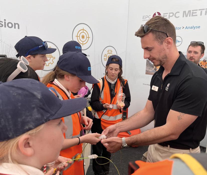 Students get some hands-on experience on the EPC-UK stand