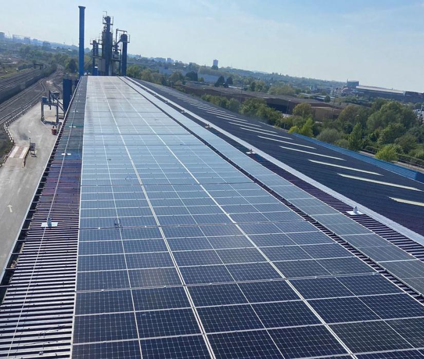 Washwood Heath, in Birmingham, was the first of Tarmac’s asphalt plants to install solar photovoltaic (PV) panels