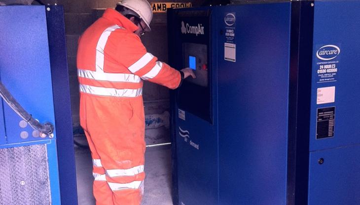 CompAir compressor at Longcliffe Quarries