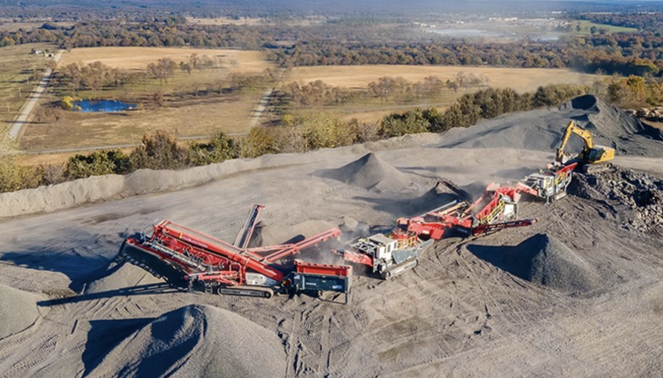 Bluebird Stone's Sandvik mobile crushing and screening train Sandvik