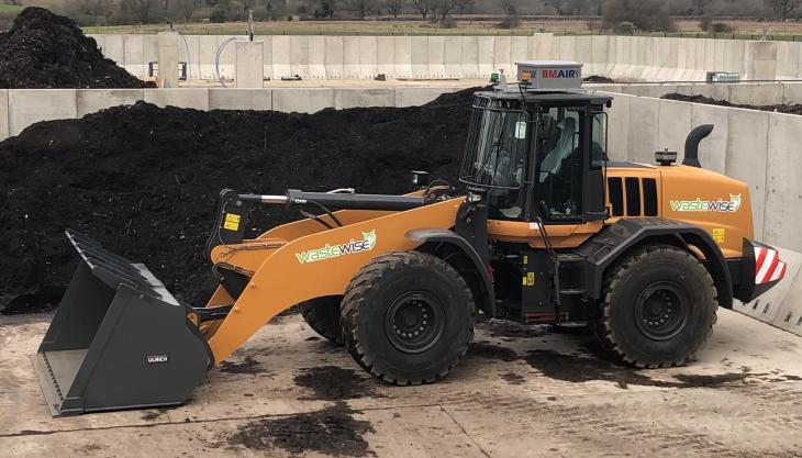 One of Biowise's new CASE G-Series wheel loaders at the IVC facility CASE G-Series wheel loader