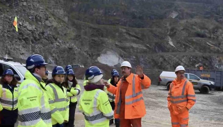 Environment Agency delegation visiting Swinden Quarry Environment Agency at Swinden