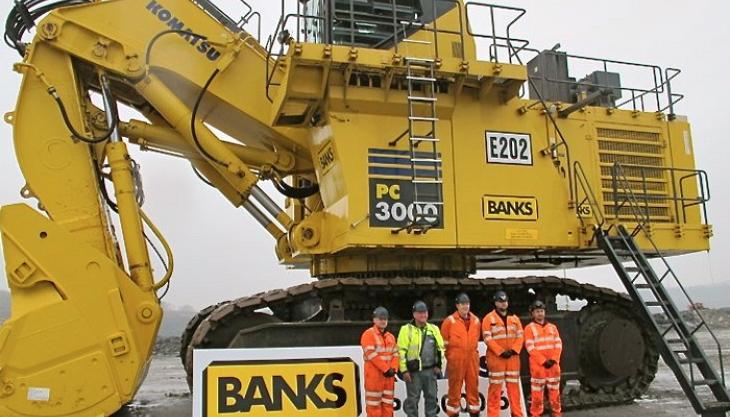 Banks Mining's new Komatsu PC3000-6 faceshovel at Shotton surface mine PC3000-6 mining shovel