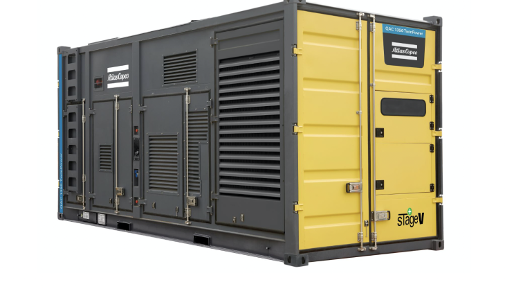 The new Stage V compliant QAC1350 TwinPower large back-up generator from Atlas Copco Atlas Copco QAC1350 generator