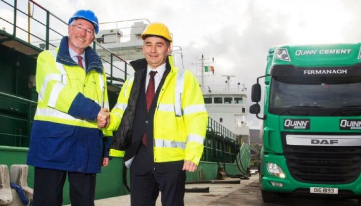 Quinn Cement and Warrenpoint Harbour Authority sign contract Quinn Cement