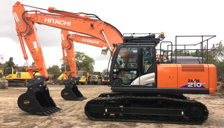 New Hitachi excavators at Ridgway's Oswestry depot Hitachi 210 excavator
