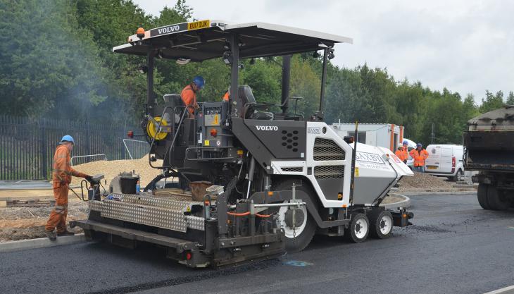 Saxby Surfacing Contractors' new Volvo P6870C ABG paver Volvo P6870C