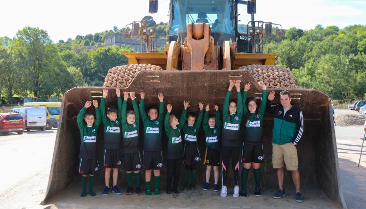 Waterhouses junior football team joining in the anniversary celebrations at Cauldon