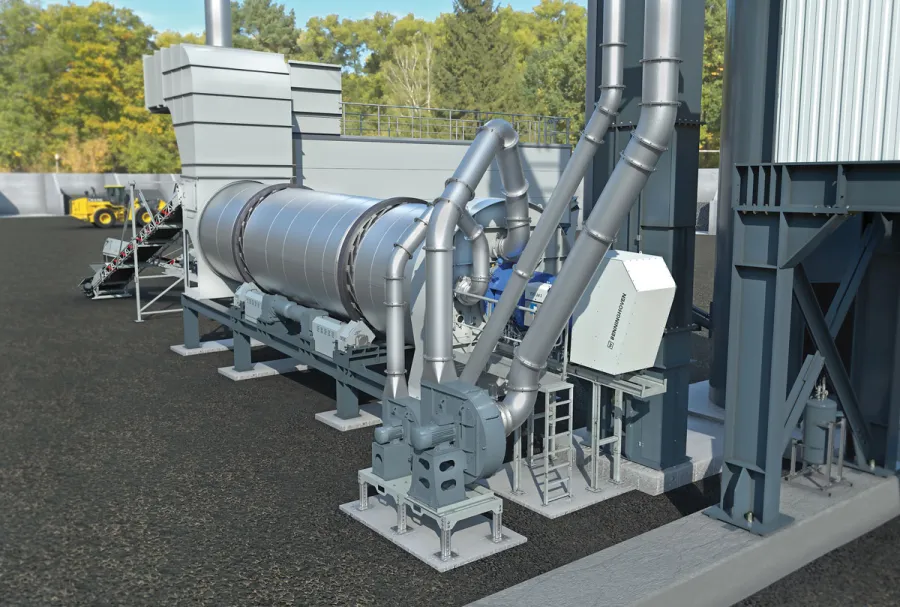 The Benninghoven REVOC system reduces a large part of the total carbon emissions, achieving a higher recycling rate and allowing for more sustainable asphalt production