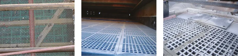 Woven-wire, polyurethane and rubber screen media