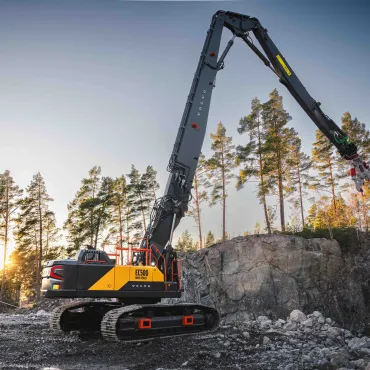 New Volvo EC500 high-reach crawler excavator in operation 